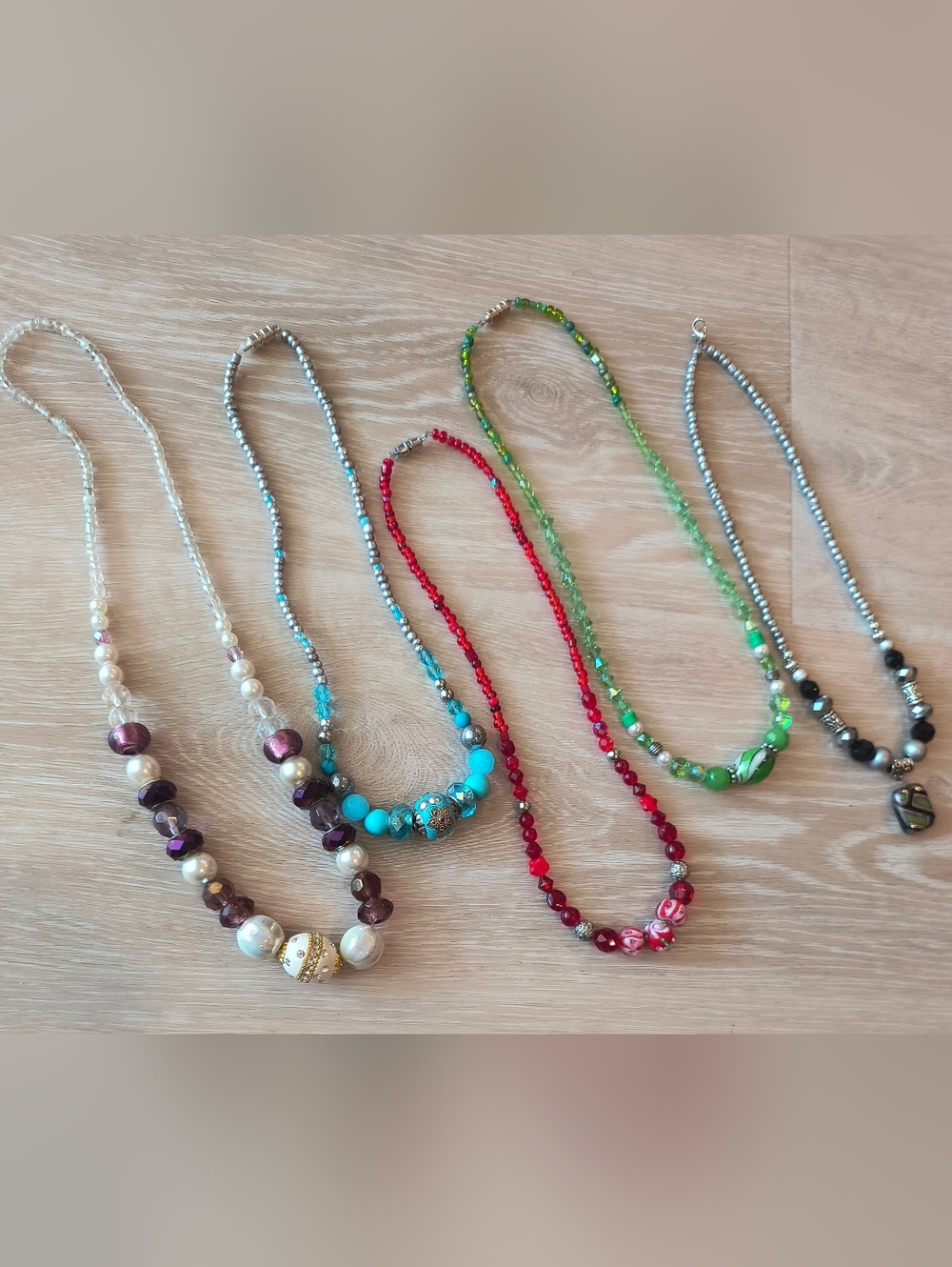 Handcrafted Beaded Necklaces – Multi-Color Set